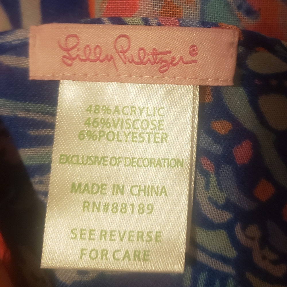 Lilly Pulitzer Tropical Print Patterned Scarf - Picture 2 of 2
